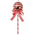 Clayre & Eef Weihnachtsanhänger Lutscher Ø 9x25 cm Rot Kunststoff