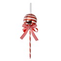 Clayre & Eef Weihnachtsanhänger Lutscher Ø 9x25 cm Rot Kunststoff