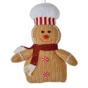 Clayre & Eef Ornamento Natalizio Uomo di pan di zenzero 15x4x21 cm Marrone Tessuto