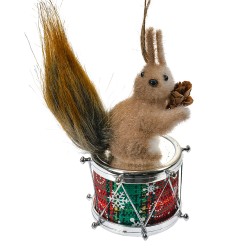 Clayre & Eef Pendant Squirrel 10x6x11 cm Brown Synthetic