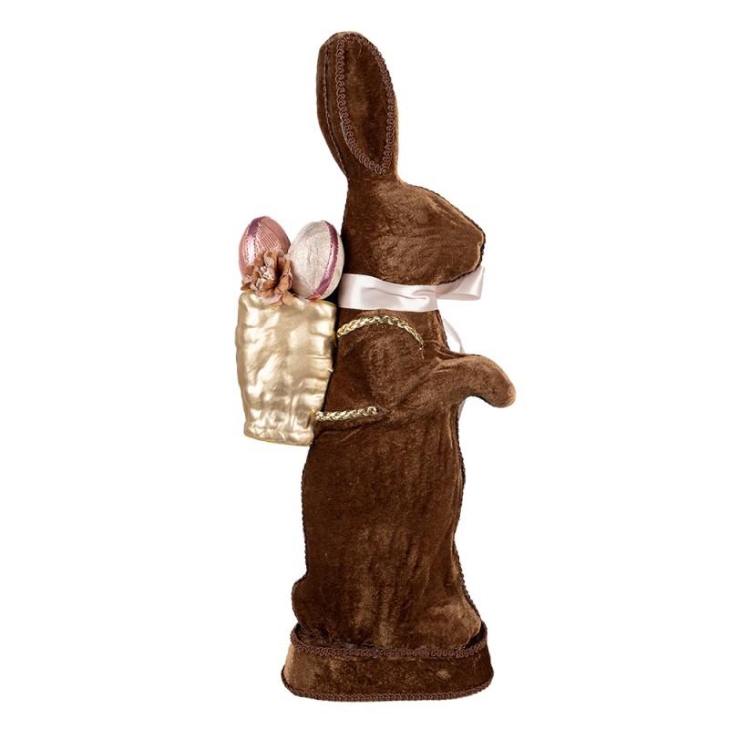 Clayre & Eef Statuetta decorativa Coniglio 22x9x52 cm Marrone Tessuto su plastica