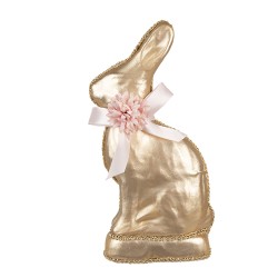 Clayre & Eef Figurine décorative Lapin 11x5x22 cm Couleur or Textile sur plastique