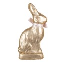 Clayre & Eef Decorative Figurine Rabbit 11x5x22 cm Gold colored Textile on Plastic