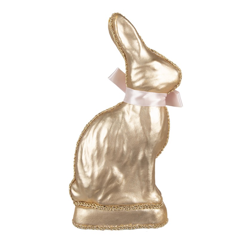 Clayre & Eef Decorative Figurine Rabbit 11x5x22 cm Gold colored Textile on Plastic