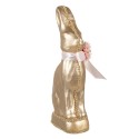 Clayre & Eef Decorative Figurine Rabbit 11x5x22 cm Gold colored Textile on Plastic