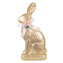 Clayre & Eef Dekorationsfigur Kaninchen 22x8x40 cm Goldfarbig Textil auf Kunststoff
