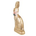 Clayre & Eef Dekorationsfigur Kaninchen 22x8x40 cm Goldfarbig Textil auf Kunststoff