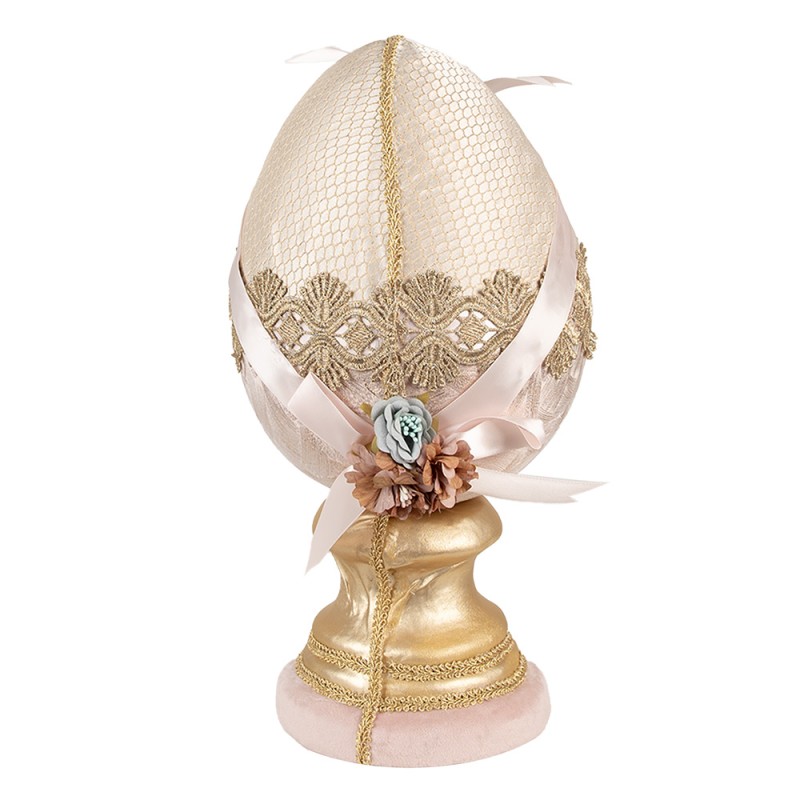 Clayre & Eef Decorative Figurine Egg Ø 20x38 cm Beige Textile on Plastic