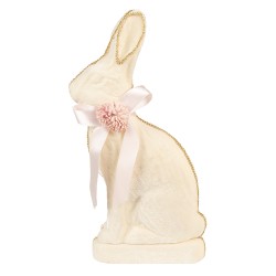 Clayre & Eef Statuetta decorativa Coniglio 22x8x41 cm Beige Tessuto su plastica