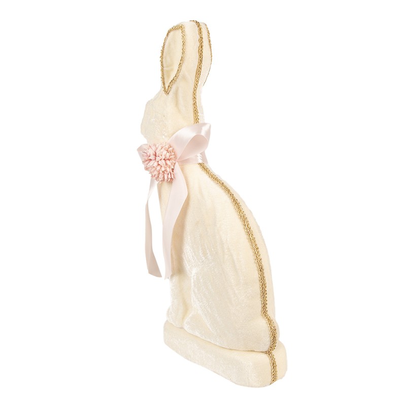 Clayre & Eef Figurine décorative Lapin 22x8x41 cm Beige Textile sur plastique