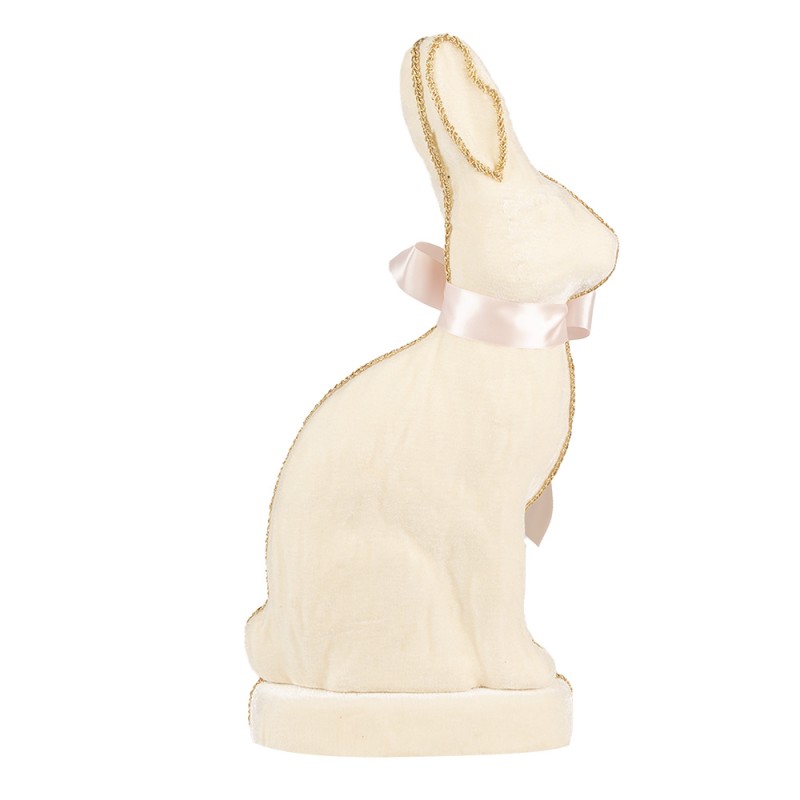 Clayre & Eef Figurine décorative Lapin 22x8x41 cm Beige Textile sur plastique