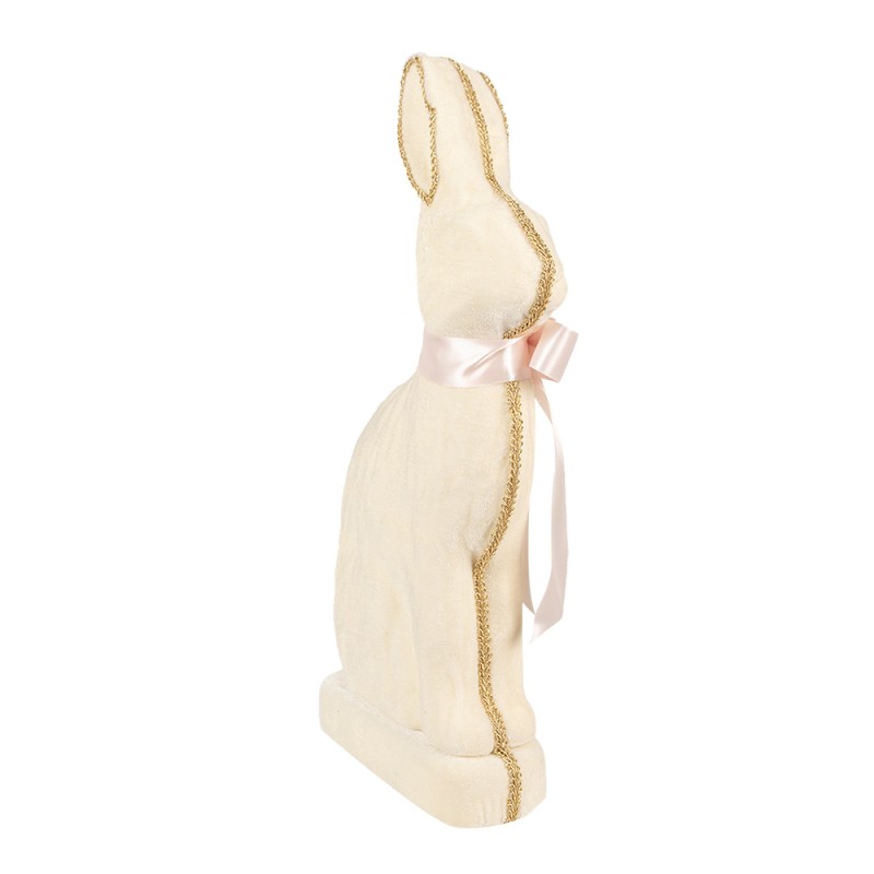 Clayre & Eef Figurine décorative Lapin 22x8x41 cm Beige Textile sur plastique