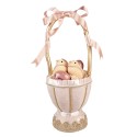 Clayre & Eef Figurine décorative Poussin Ø 20x47 Rose Textile sur plastique