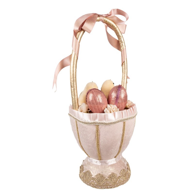 Clayre & Eef Figurine décorative Poussin Ø 20x47 Rose Textile sur plastique