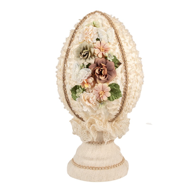 Clayre & Eef Decorative Figurine Egg Ø 20x39 cm Beige Textile on Plastic