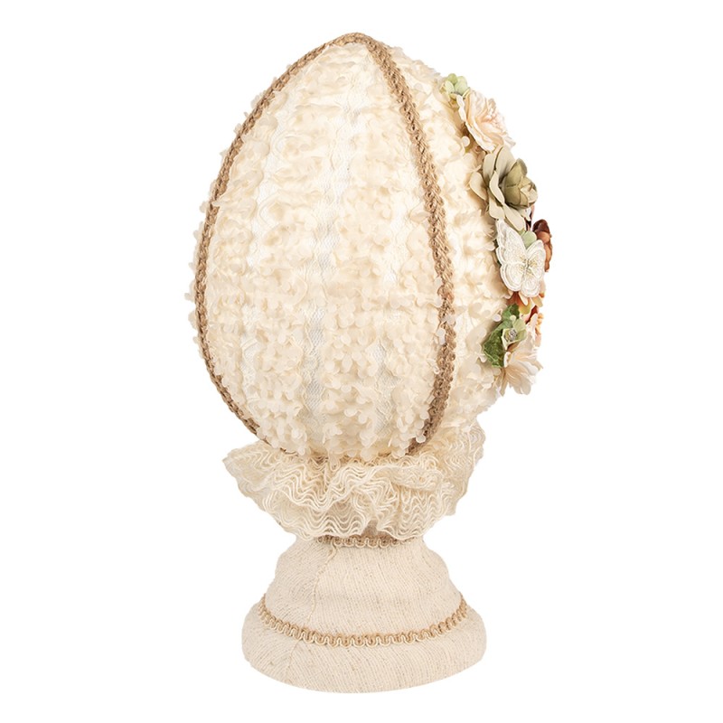 Clayre & Eef Decorative Figurine Egg Ø 20x39 cm Beige Textile on Plastic