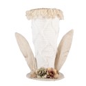 Clayre & Eef Figurine décorative Chapeau 16x16x27 cm Blanc Textile sur plastique Lapin