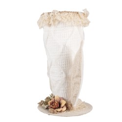 Clayre & Eef Decorative Figurine Hat 16x16x27 cm White Textile on Plastic Rabbit
