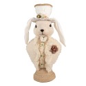 Clayre & Eef Figurine décorative Lapin 24x17x50 cm Beige Textile sur plastique