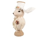 Clayre & Eef Figurine décorative Lapin 24x17x50 cm Beige Textile sur plastique