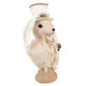 Clayre & Eef Figurine décorative Lapin 24x17x50 cm Beige Textile sur plastique