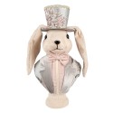 Clayre & Eef Statuetta decorativa Coniglio 18x15x38 cm Beige Tessuto su plastica