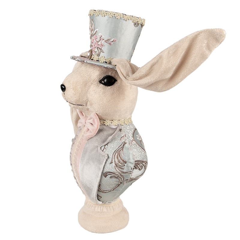 Clayre & Eef Statuetta decorativa Coniglio 18x15x38 cm Beige Tessuto su plastica