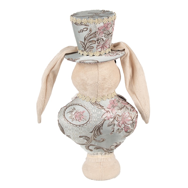 Clayre & Eef Statuetta decorativa Coniglio 18x15x38 cm Beige Tessuto su plastica