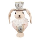 Clayre & Eef Statuetta decorativa Coniglio 18x15x39 cm Beige Tessuto su plastica