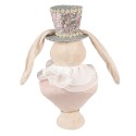 Clayre & Eef Statuetta decorativa Coniglio 18x15x39 cm Beige Tessuto su plastica