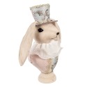 Clayre & Eef Statuetta decorativa Coniglio 18x15x39 cm Beige Tessuto su plastica