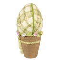Clayre & Eef Statuetta decorativa Uovo Ø 20x43 cm Verde Tessuto su plastica
