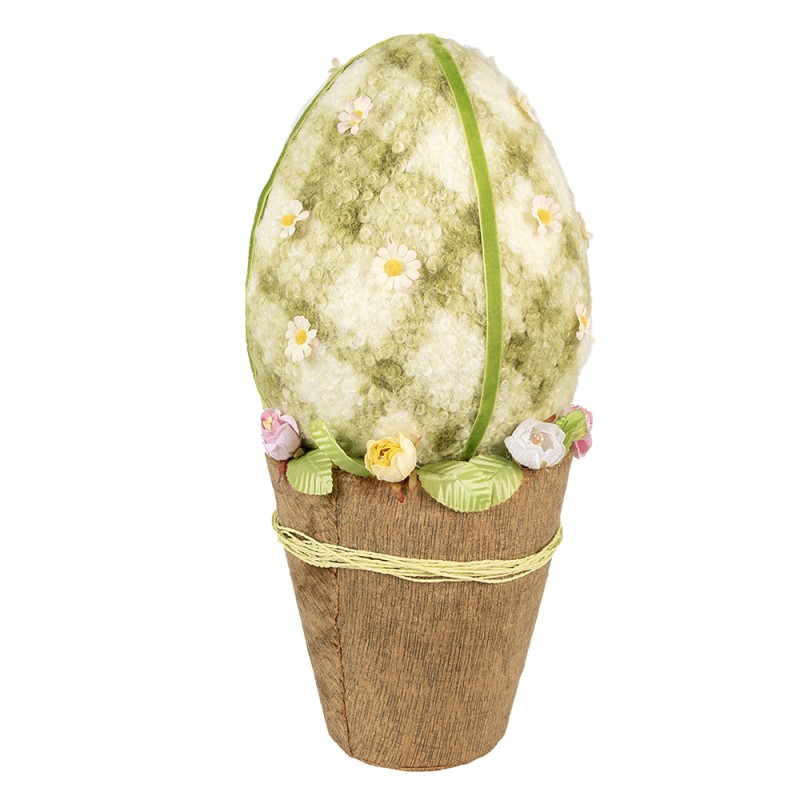 Clayre & Eef Statuetta decorativa Uovo Ø 20x43 cm Verde Tessuto su plastica