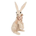 Clayre & Eef Statuetta decorativa Coniglio 25x19x54 cm Beige Tessuto su plastica
