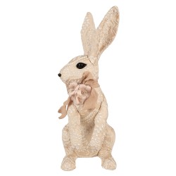 Clayre & Eef Figurine décorative Lapin 25x19x54 cm Beige Textile sur plastique