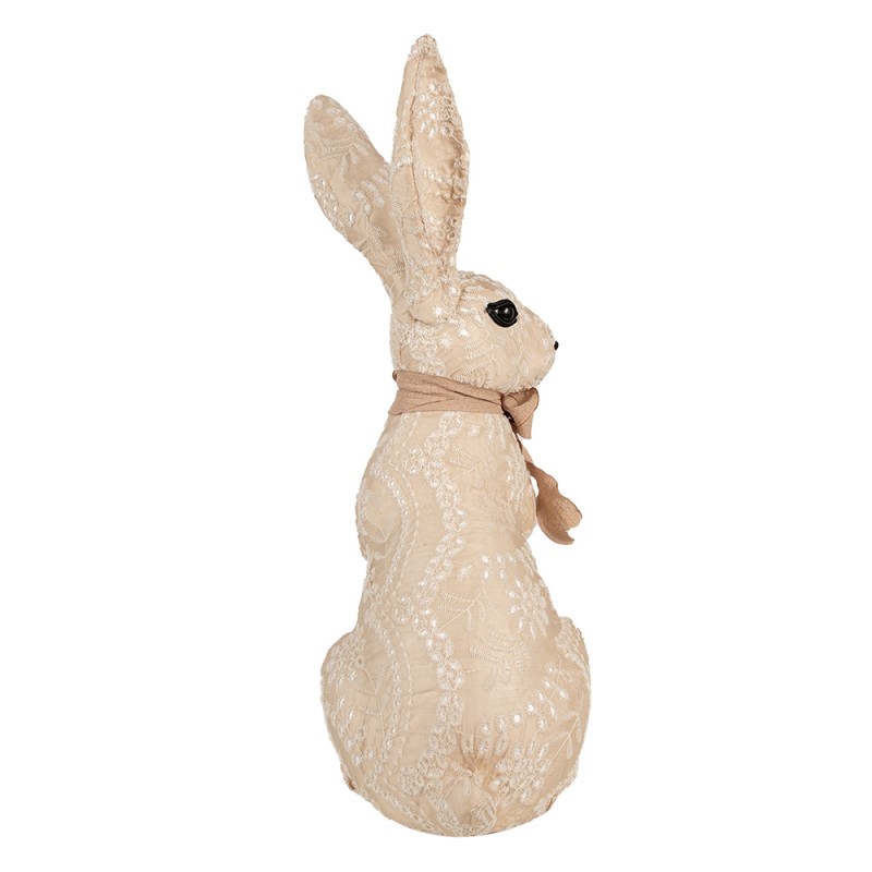 Clayre & Eef Statuetta decorativa Coniglio 25x19x54 cm Beige Tessuto su plastica