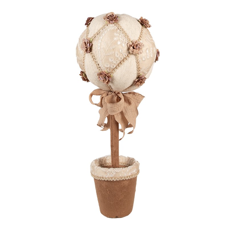 Clayre & Eef Statuetta decorativa Fiore Ø 20x50 cm Beige Tessuto su plastica