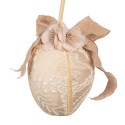 Clayre & Eef Ciondolo di Pasqua Uovo Ø 11x17 cm Beige Tessuto su plastica