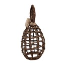 Clayre & Eef Decorative Figurine Rabbit 23x22x45 cm Brown Rotan Iron
