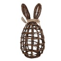 Clayre & Eef Decorative Figurine Rabbit 23x22x45 cm Brown Rotan Iron
