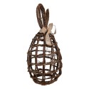 Clayre & Eef Decorative Figurine Rabbit 23x22x45 cm Brown Rotan Iron