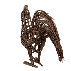 Clayre & Eef Decorative Figurine Chicken 34x15x39 cm Brown Rotan Iron