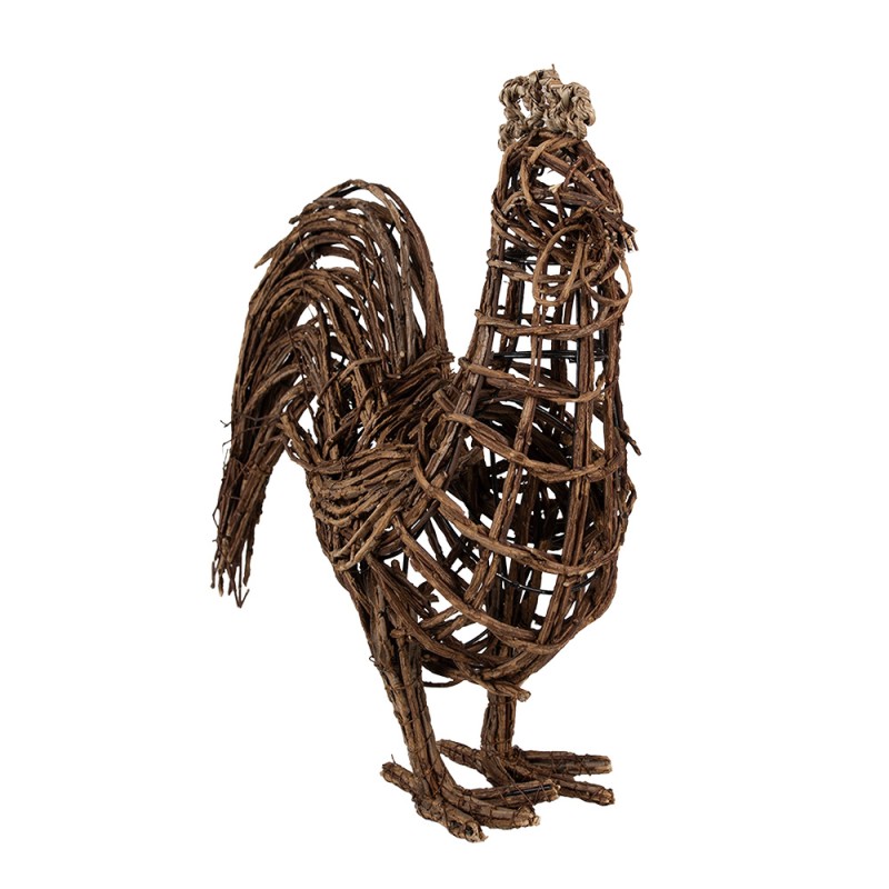 Clayre & Eef Decorative Figurine Chicken 34x15x39 cm Brown Rotan Iron