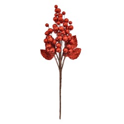Clayre & Eef Decoratie Tak 34 cm Rood Kunststof