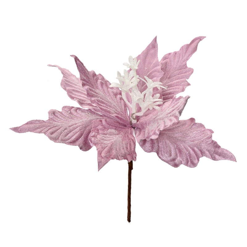 Clayre & Eef Plante artificielle Poinsettia Ø 28x30 cm Rose Plastique