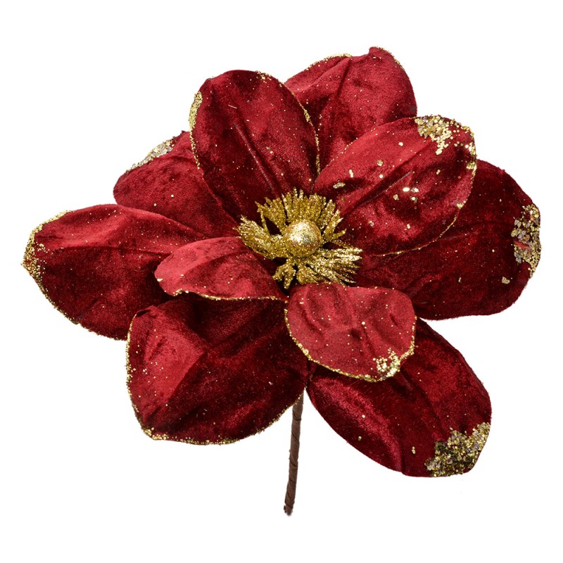 Clayre & Eef Fleur artificielle Ø 24x25 cm Rouge Plastique