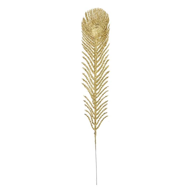 Clayre & Eef Décoration Plume 7x42 cm Couleur or Plastique