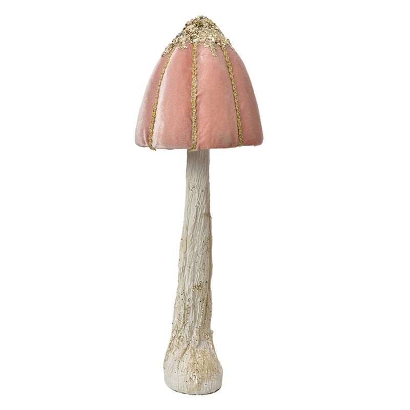 Clayre & Eef Decorative Figurine Mushroom Ø 15x40 cm Pink Plastic