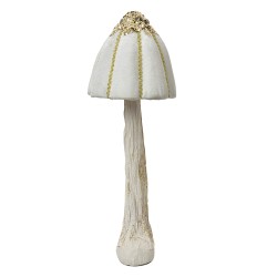 Clayre & Eef Statuetta decorativa Fungo Ø 15x40 cm Bianco Plastica