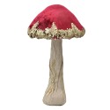 Clayre & Eef Figurine décorative Champignon Ø 17x29 cm Rouge Plastique